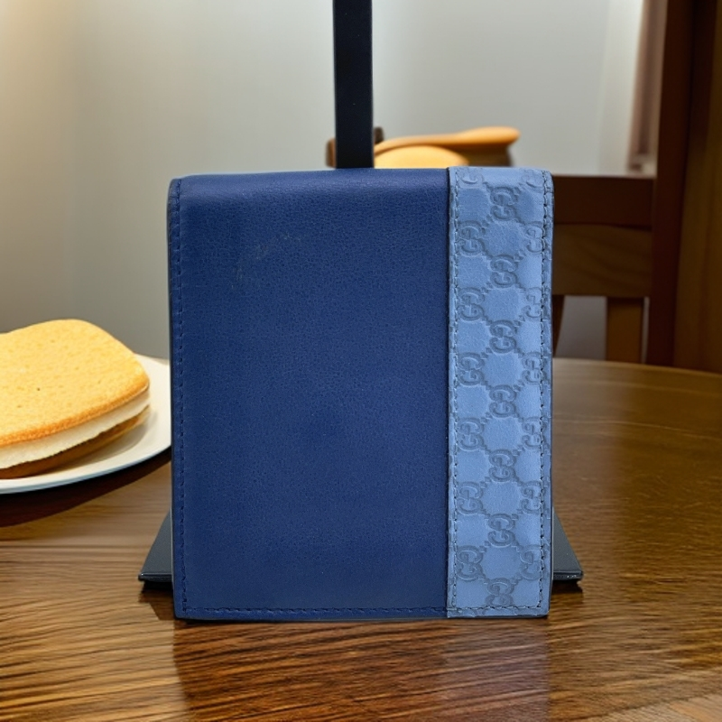 95新 GUCCI/古驰   蓝拼短款钱包 1733 3906 