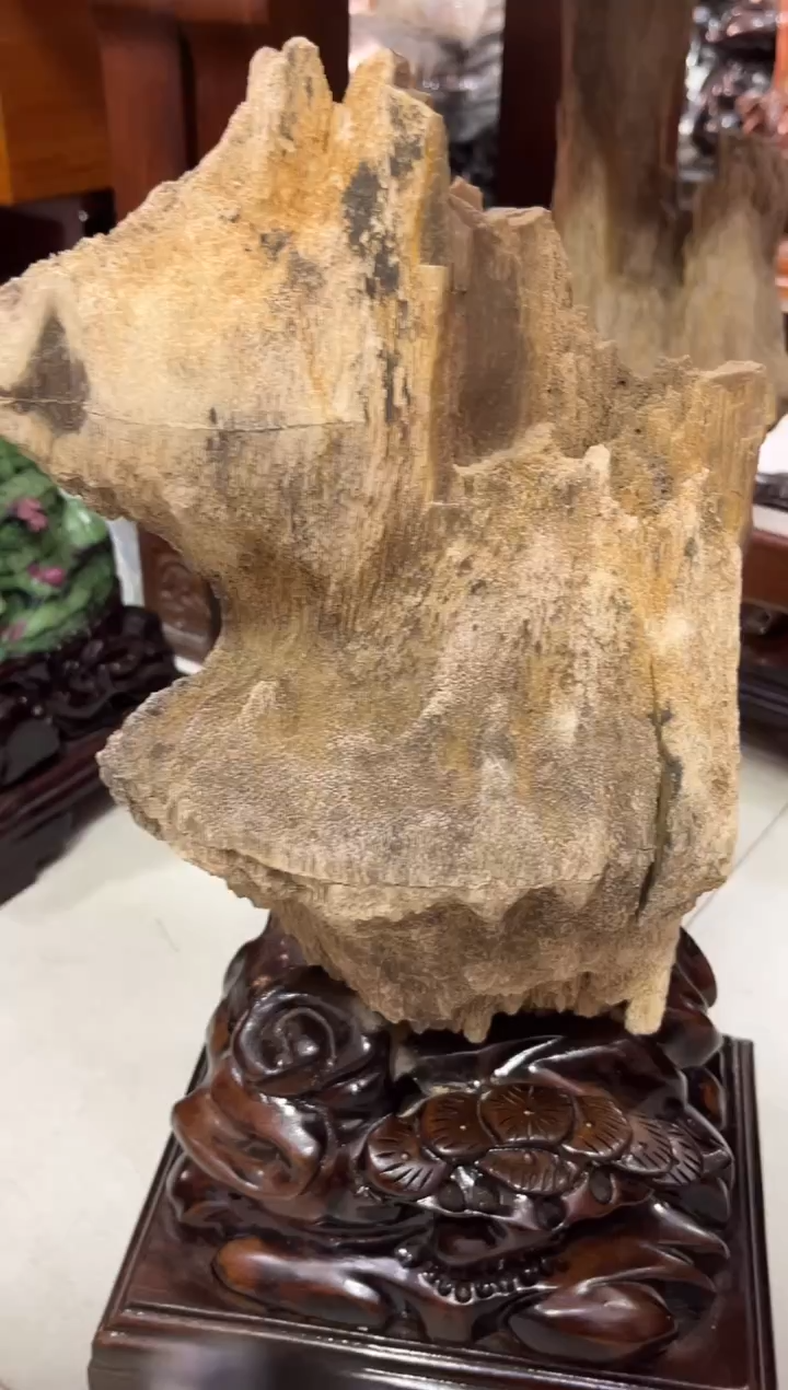 缅甸天然树化玉摆件