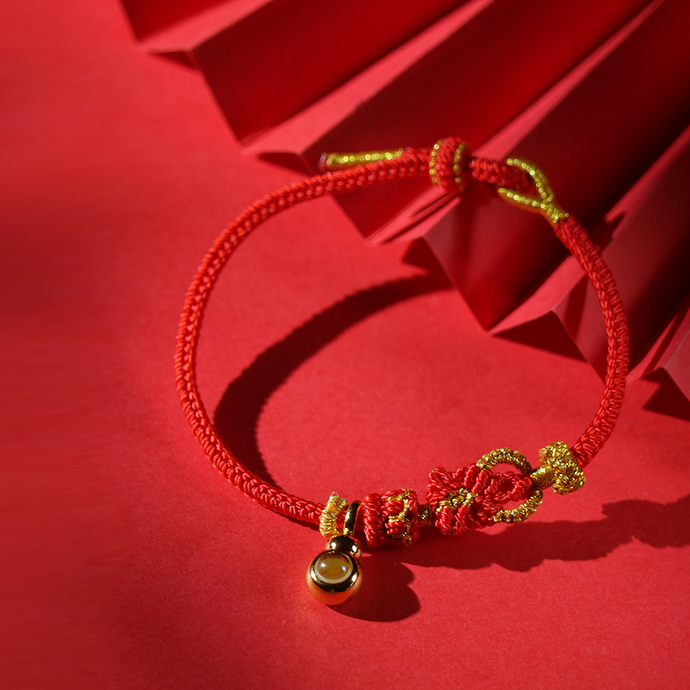 【武圣流光】关帝庙手工编织关公显圣投影红绳手绳