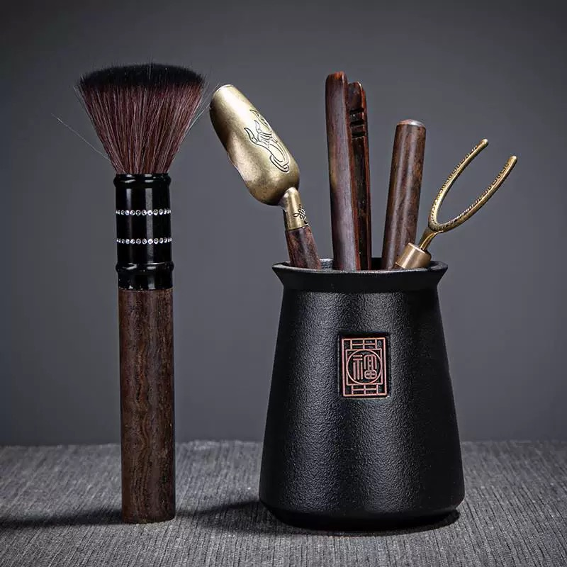 茶道六君子套装功夫茶具配件大全茶夹茶勺茶针养壶笔套组