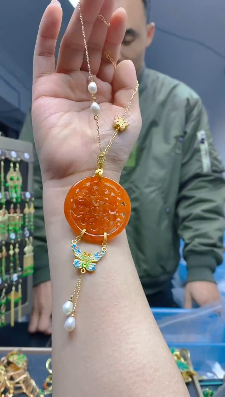 【闪购商品】翡翠耳饰合金248翡翠锁骨链