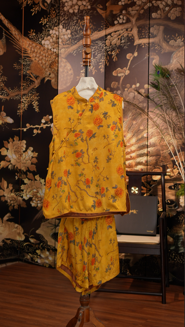 新中式套装慵懒风宽松中长款时尚优雅刺套装