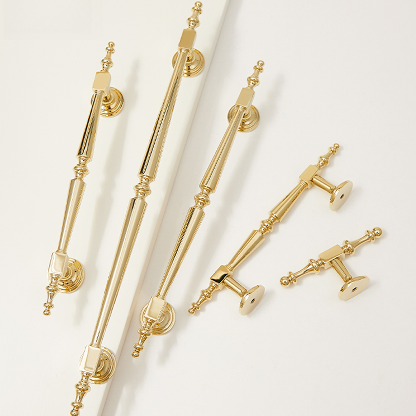 法式亮金色高级感黄铜抽屉小拉手现代简约高档厨房橱柜衣柜门把手