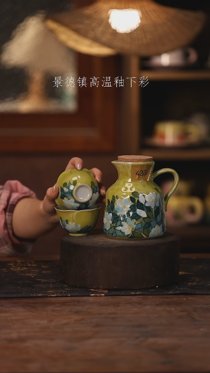 陶瓷景德镇高温釉下手绘陶瓷433