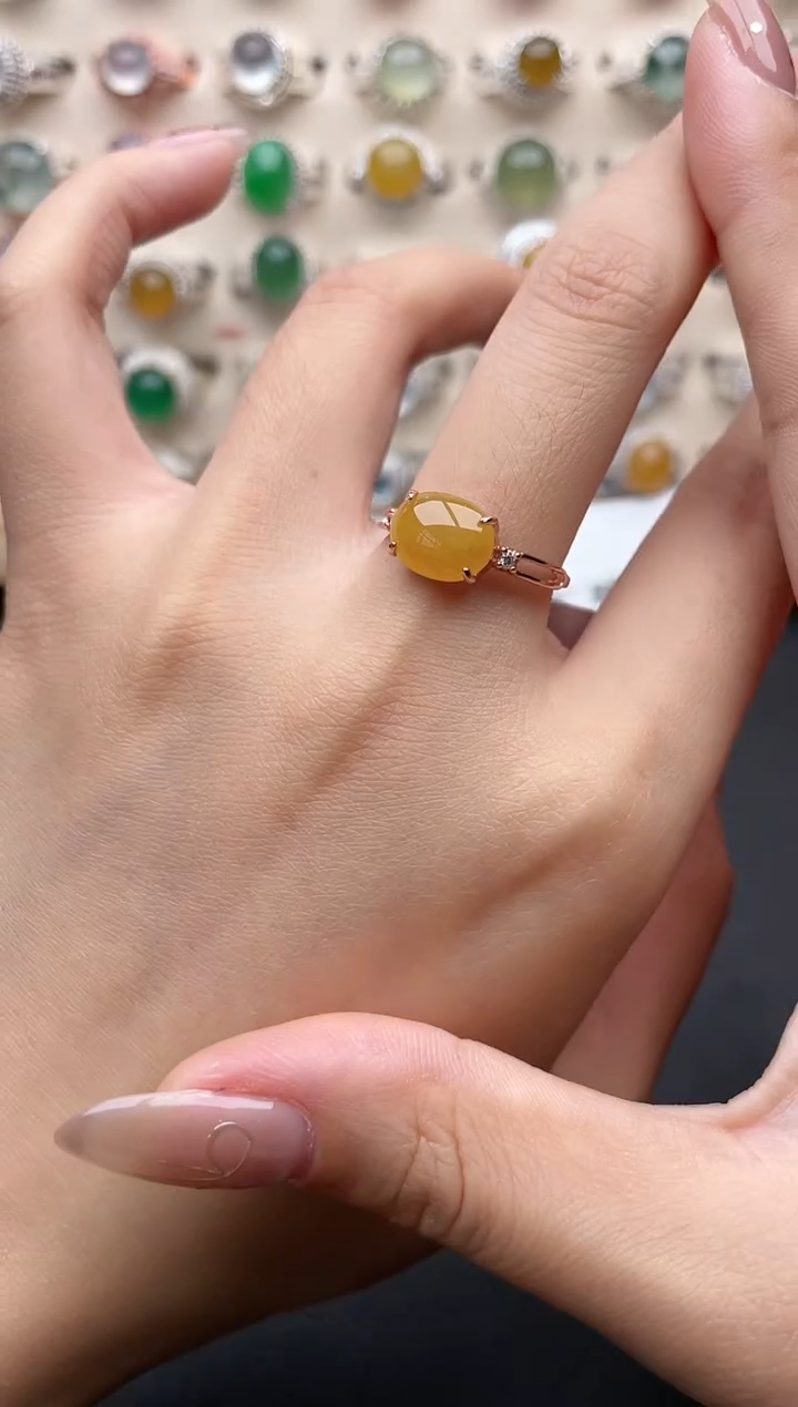 【闪购商品】翡翠戒指银S925镶嵌一物一证一礼盒