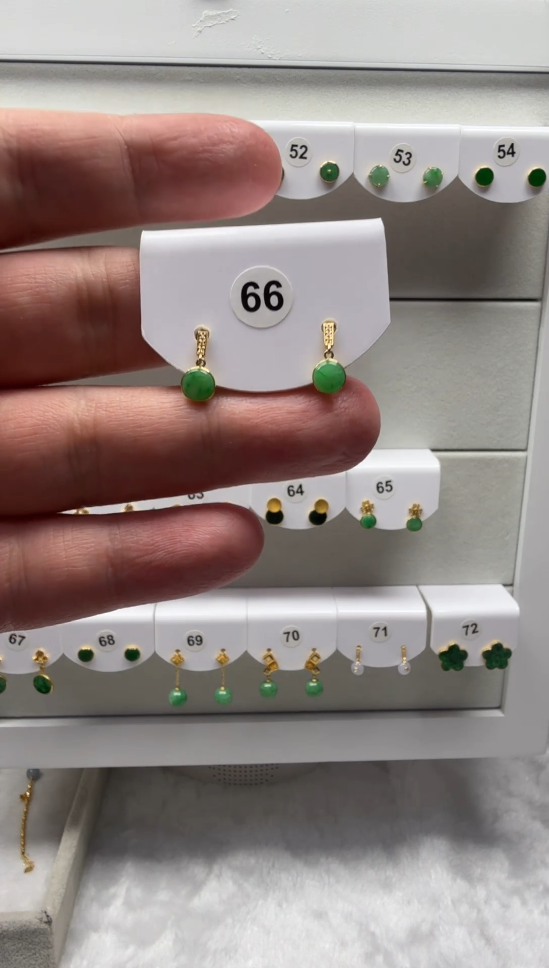 18K金镶嵌翡翠耳饰缅甸天然翡翠a货