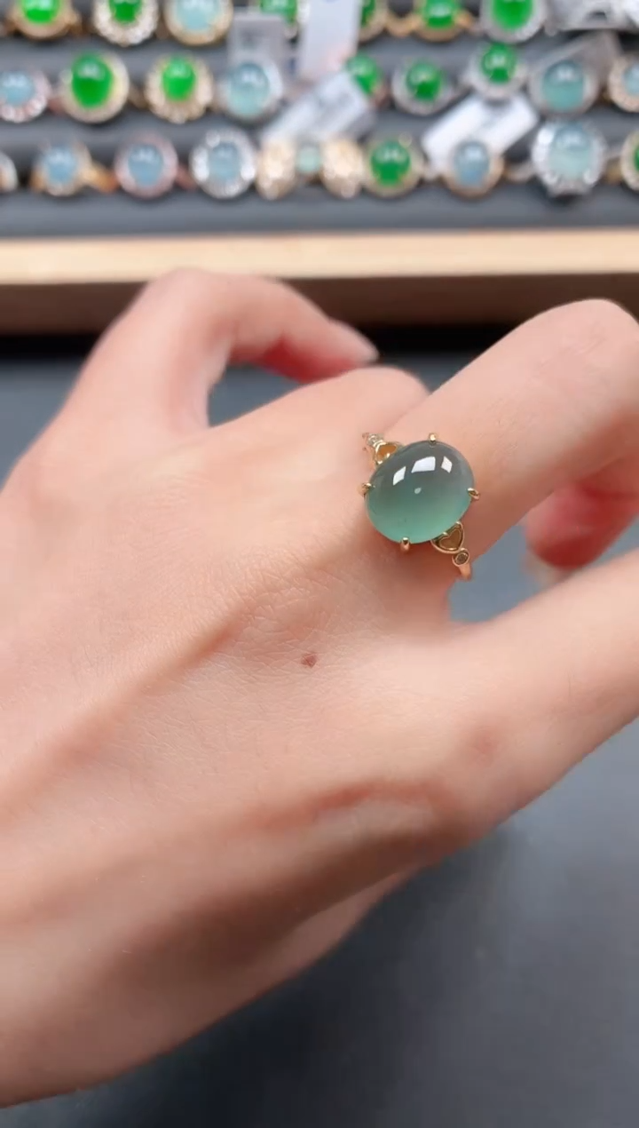 银S925镶嵌戒指翡翠111