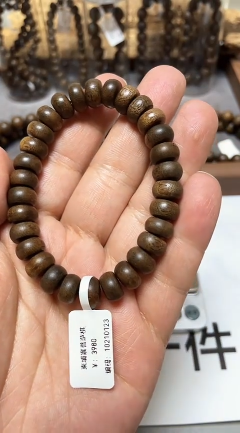 【闪购商品】沉香手串柬埔寨金丝菩萨棋沉香1.0沉水级算盘珠