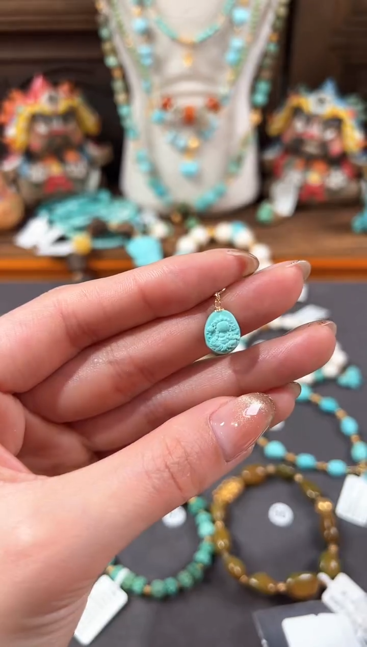 【闪购商品】绿松石提溜18K金镶嵌绿松石提溜