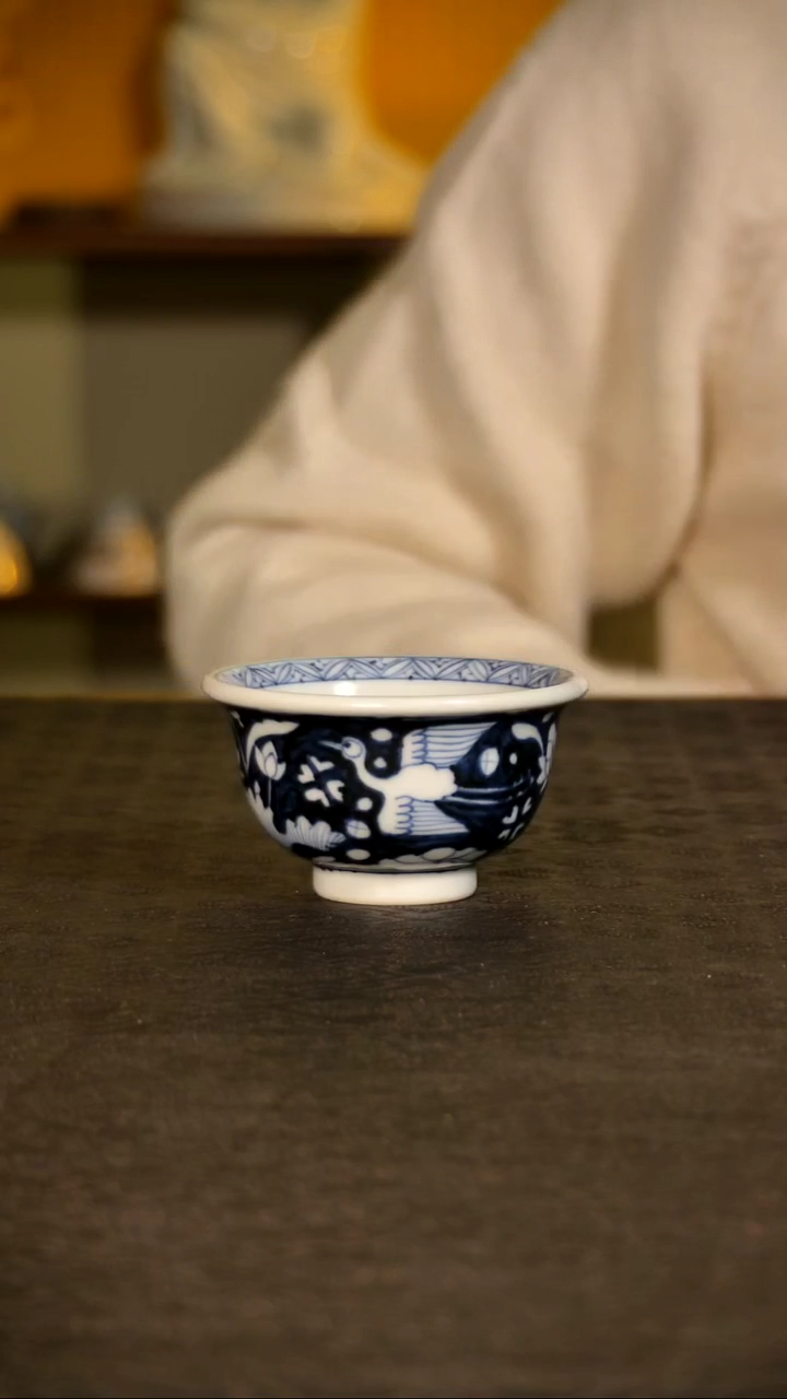 唐语青花一路连科小压手杯