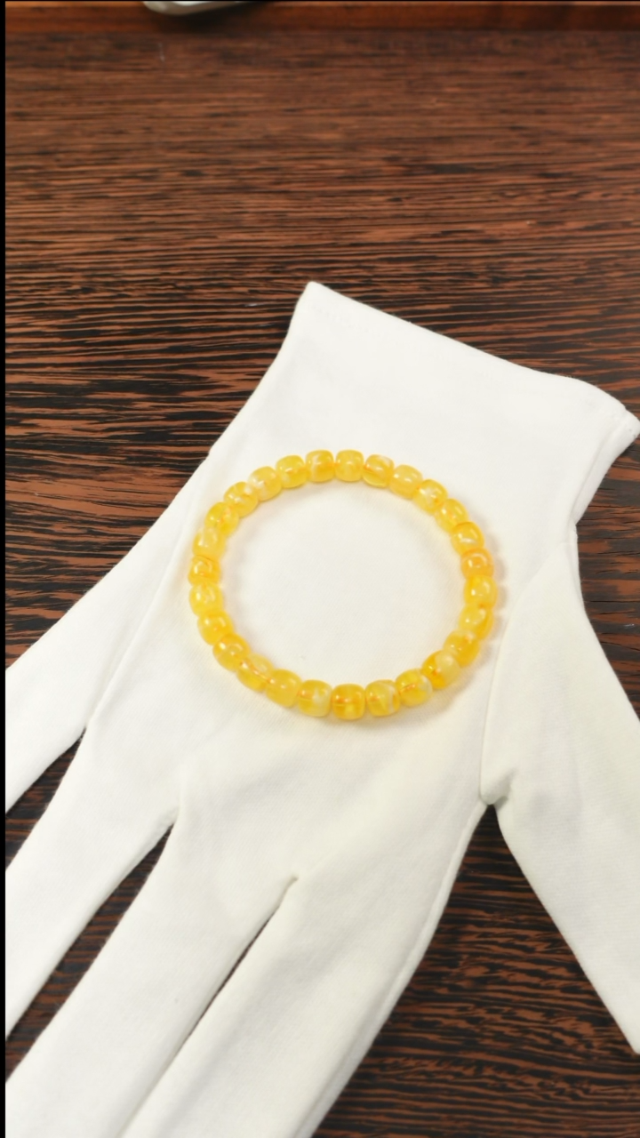 【闪购商品】蜜蜡手链未镶嵌1326/7.5mm绿标