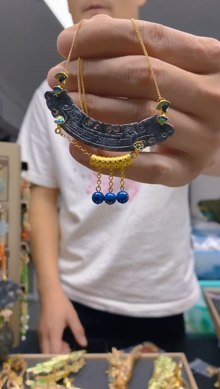 【闪购商品】翡翠耳饰合金333翡翠锁骨链