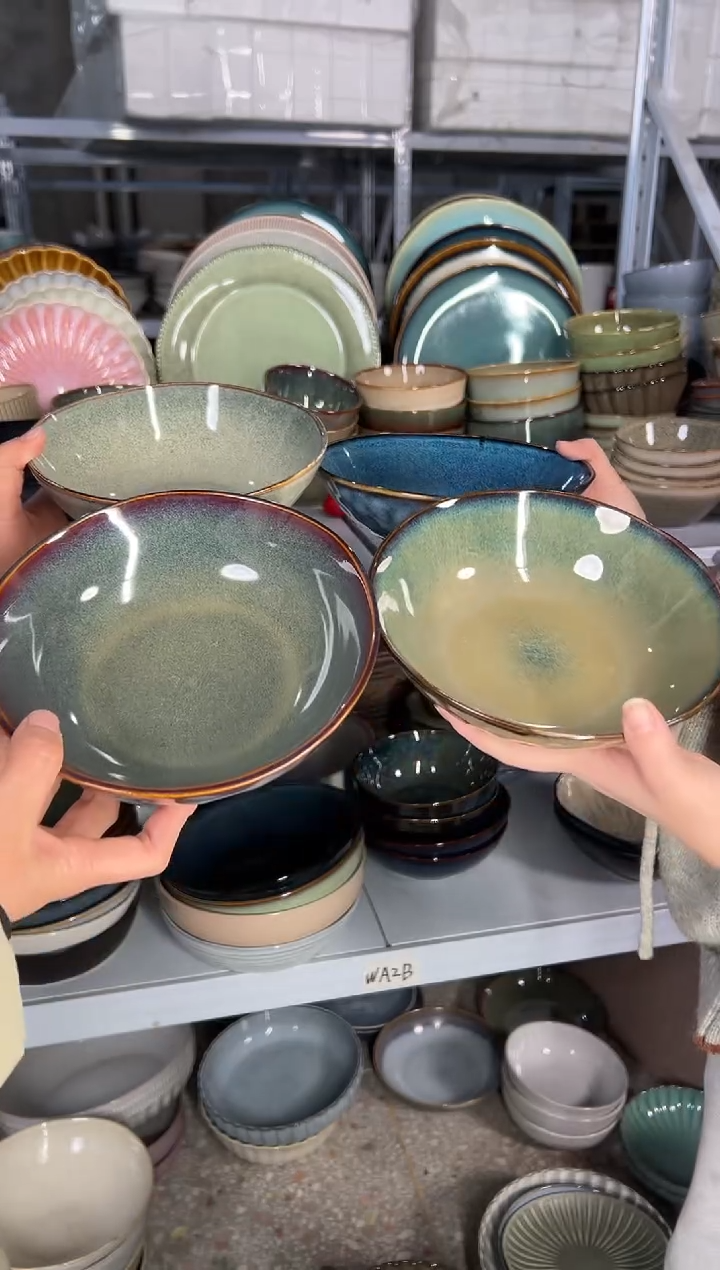 陶瓷外贸尾货瑕疵满20包邮X4菜碗组合