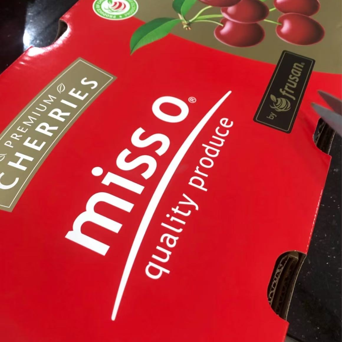 智利空运miss o雷尼尔车厘子 3J 净重4.4斤原箱 内附果径卡