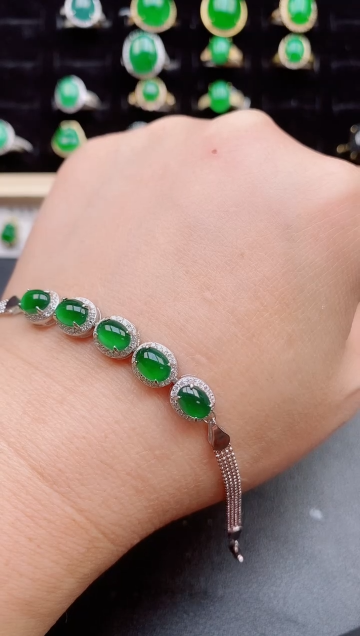 【闪购商品】翡翠手链银S925镶嵌1212212