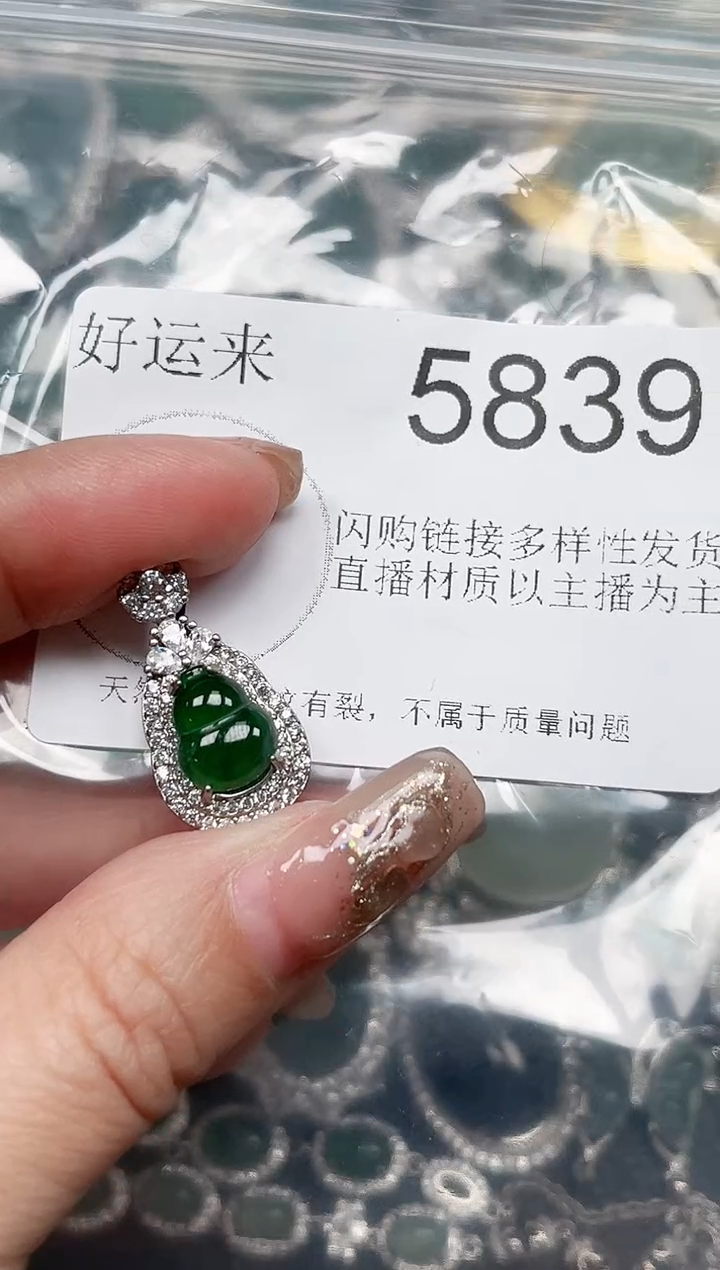 【闪购商品】翡翠颈饰未镶嵌送皮绳5839