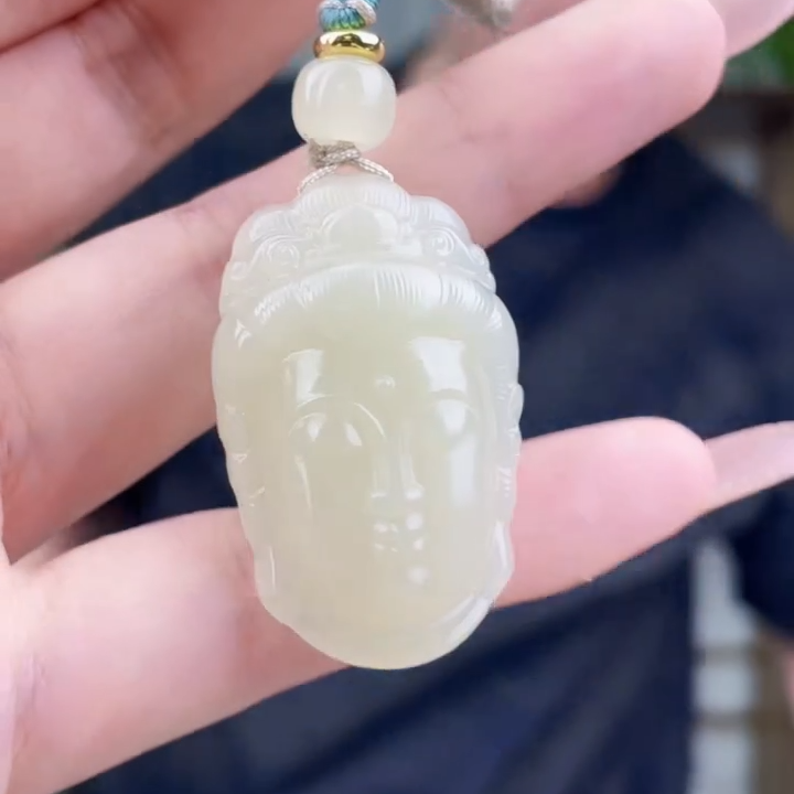 和田玉观音头挂坠（拍一发一，多样性发货）                 