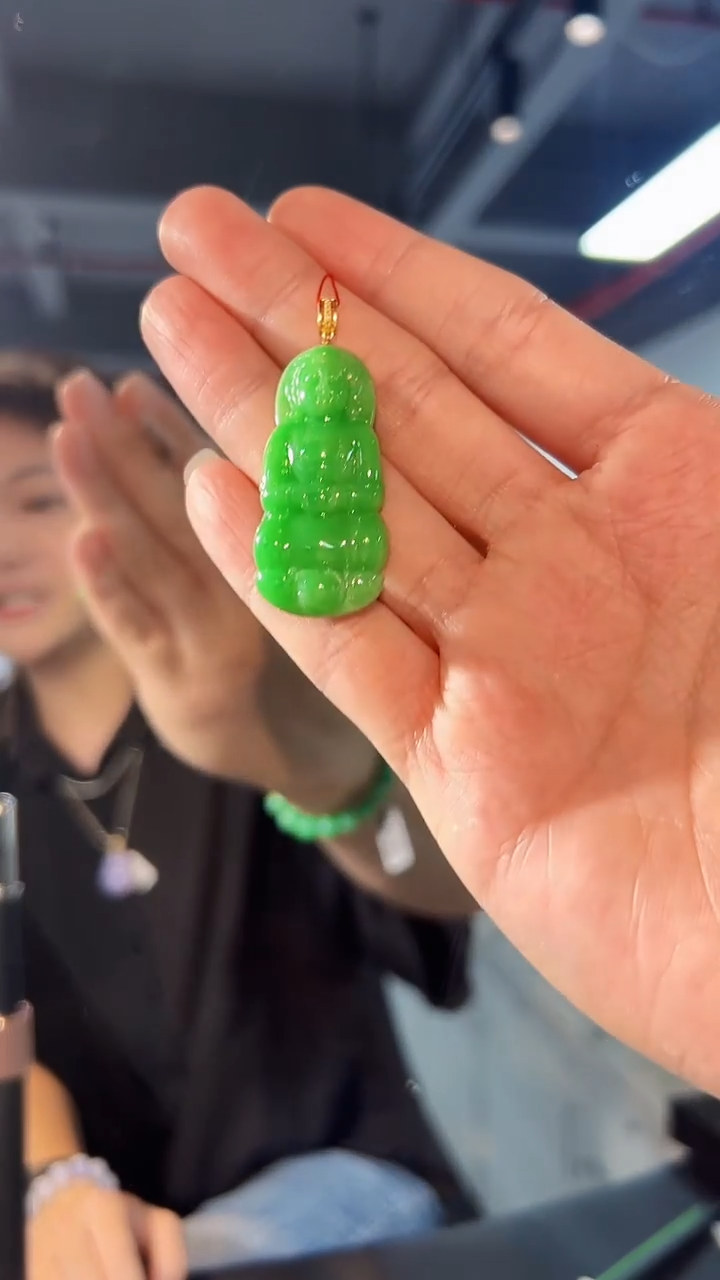 【闪购商品】翡翠18K金镶嵌颈饰缅料A货/支持复检/一件