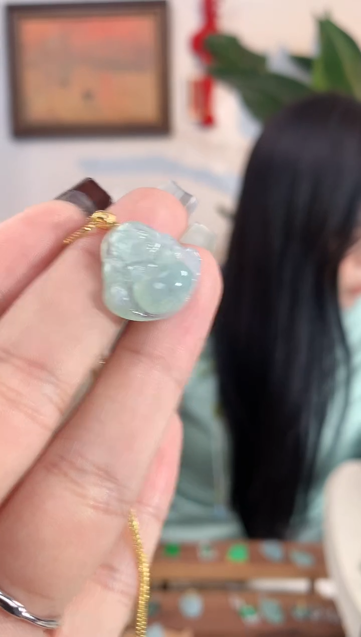 【闪购商品】翡翠吊坠(不含链)18K金镶嵌佛公