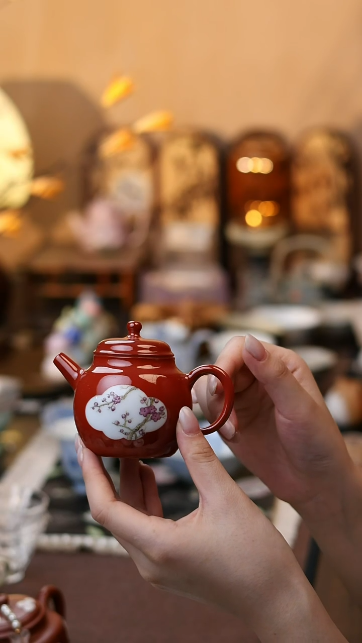 盈德手绘开窗茶壶