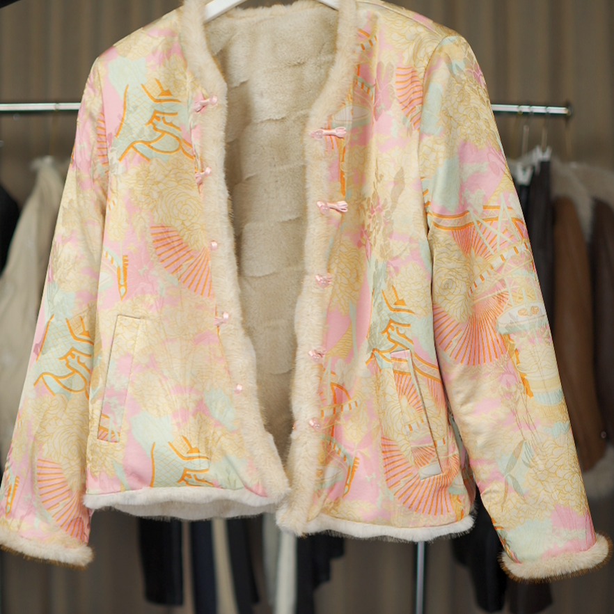 【悦容】新中式国风显瘦减龄气质保暖女士外套0359