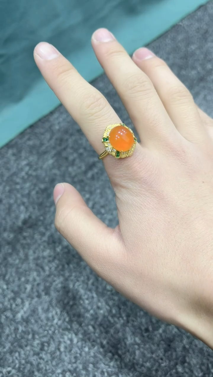 【闪购商品】南红玛瑙戒指银S925镶嵌戒指kk