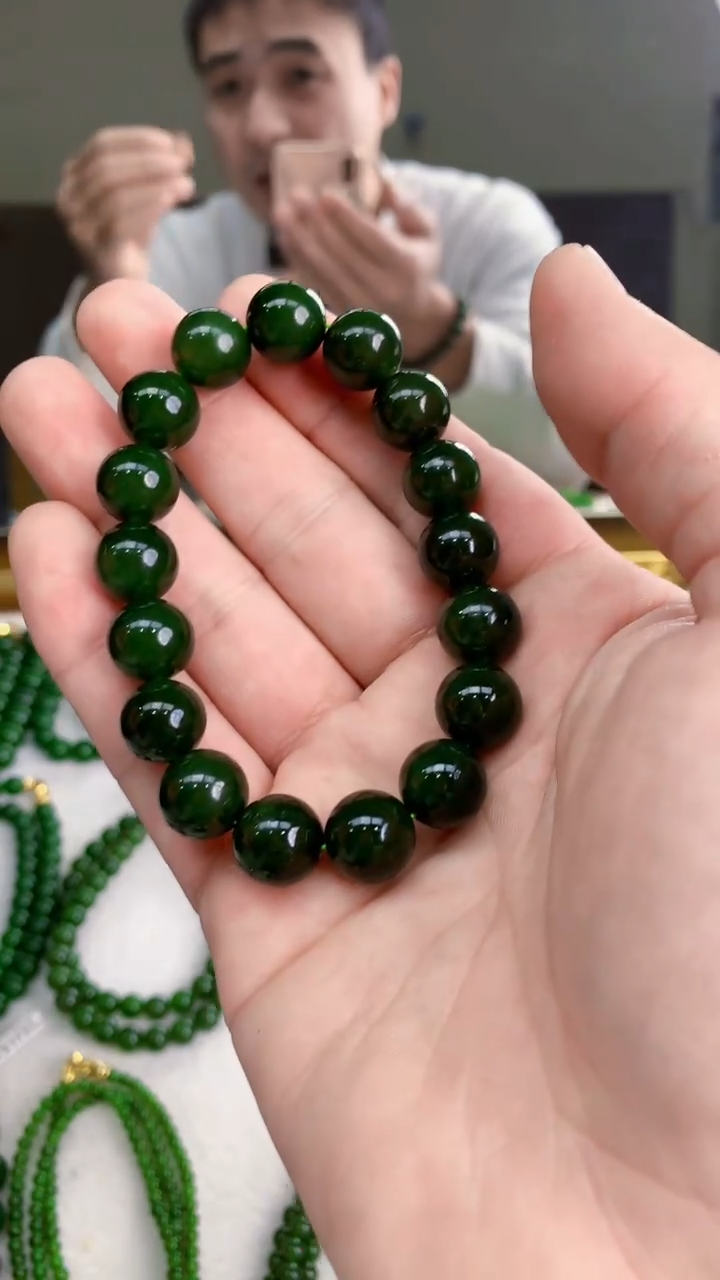 项链未镶嵌和田玉卡12 俄七红皮单圈