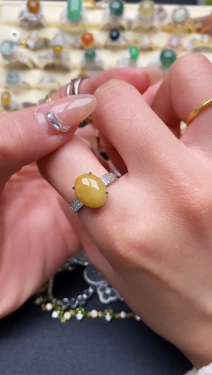 【闪购商品】翡翠戒指银S925镶嵌4444444+1