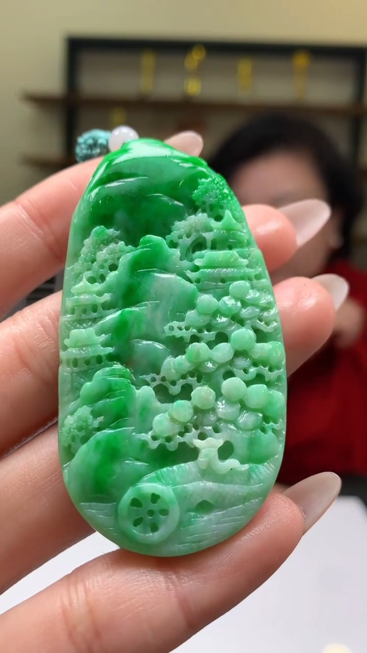 【闪购商品】定制翡翠未镶嵌1071ry-毛货挂件110