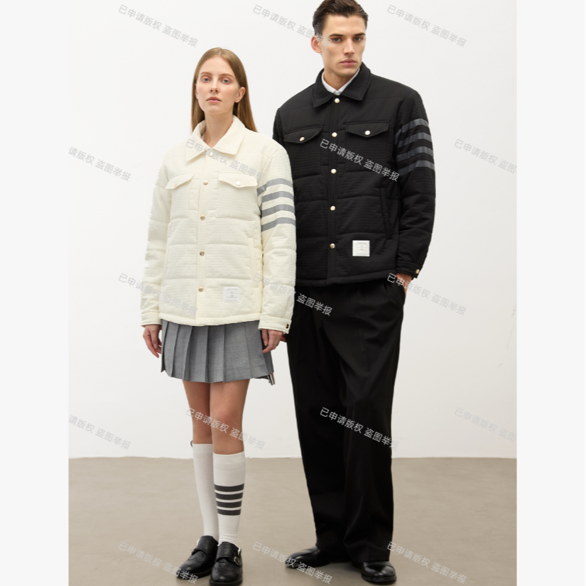 【LF专属】秋冬男女同款百搭四道杠衬衫式保暖羊毛外套T999