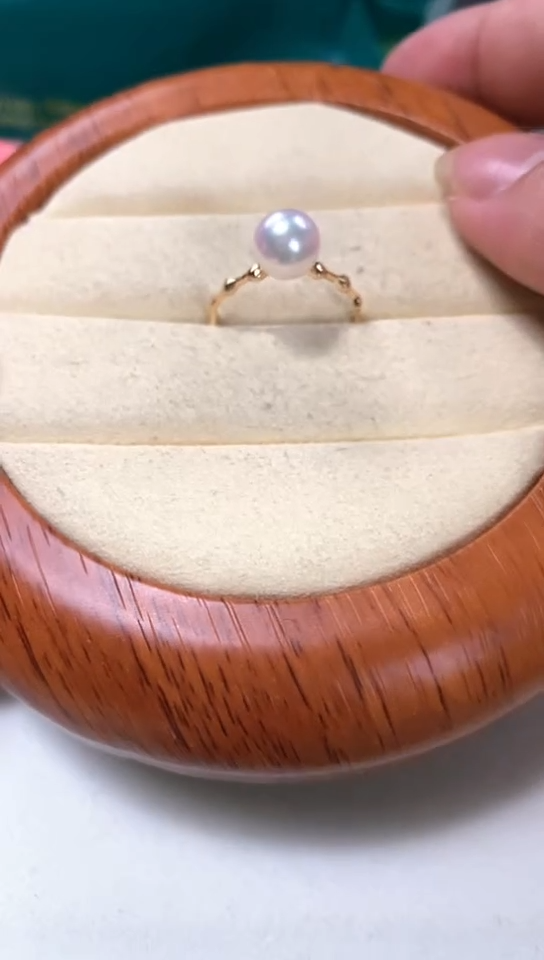 【闪购商品】海水珍珠戒指18K金镶嵌观月戒指