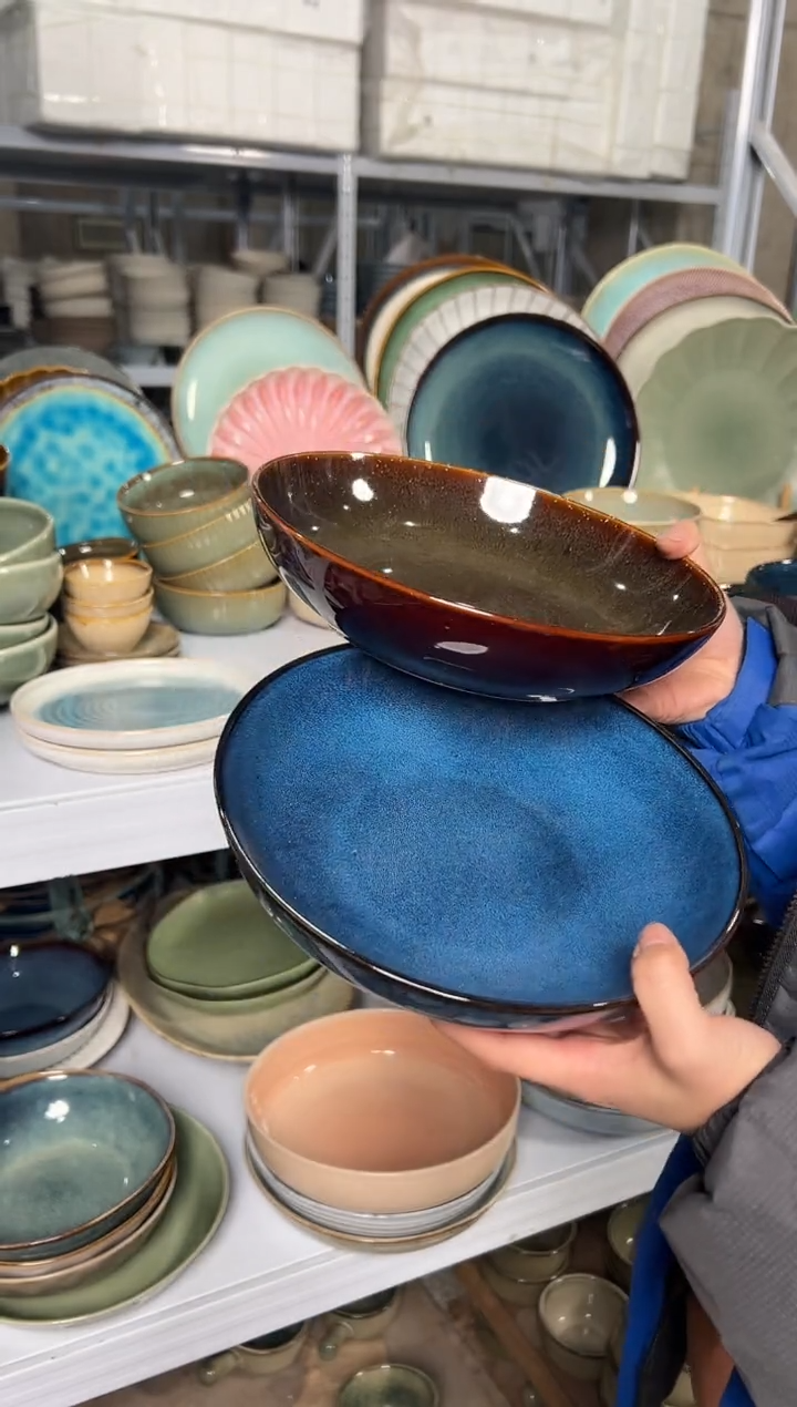 陶瓷外贸尾货瑕疵满20包邮X2 深盘组合