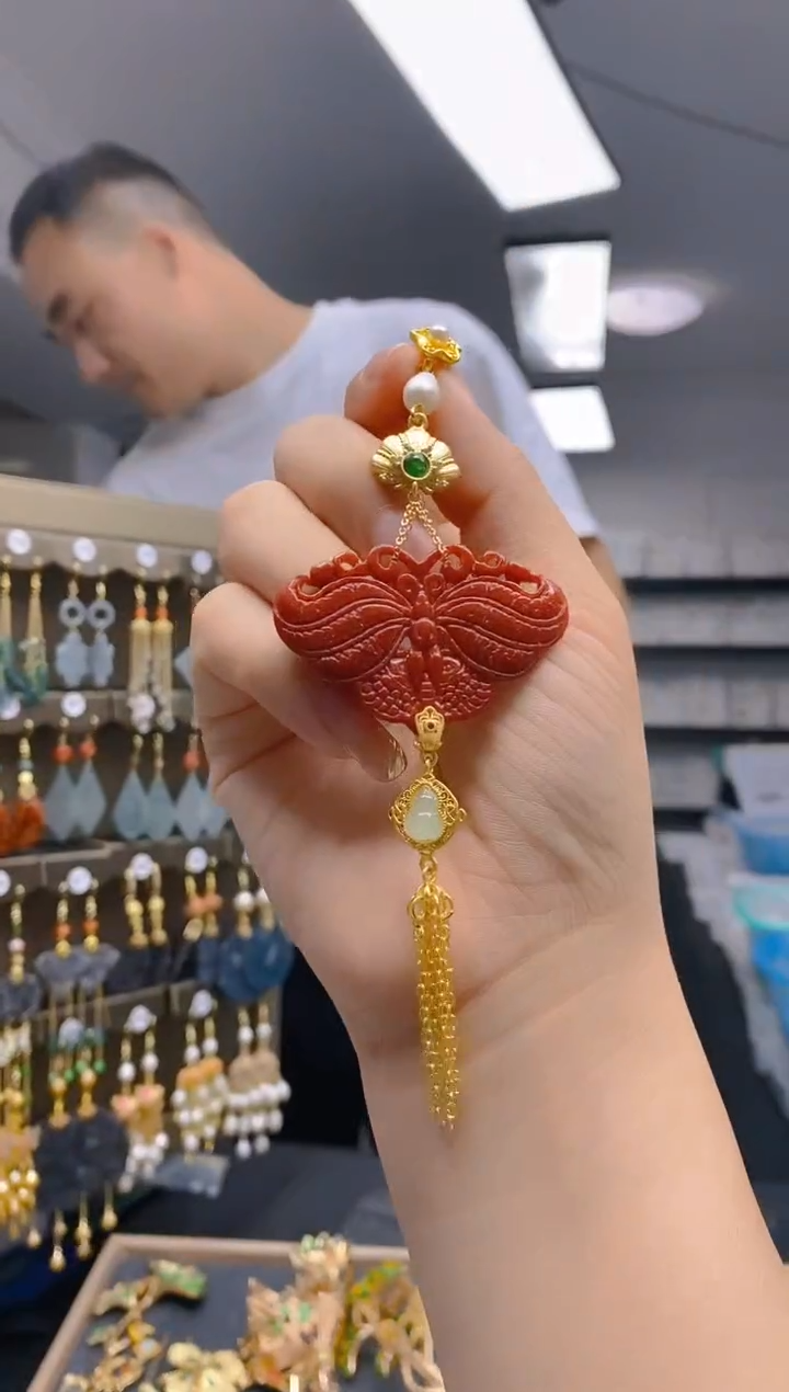 【闪购商品】翡翠耳饰合金502翡翠压襟