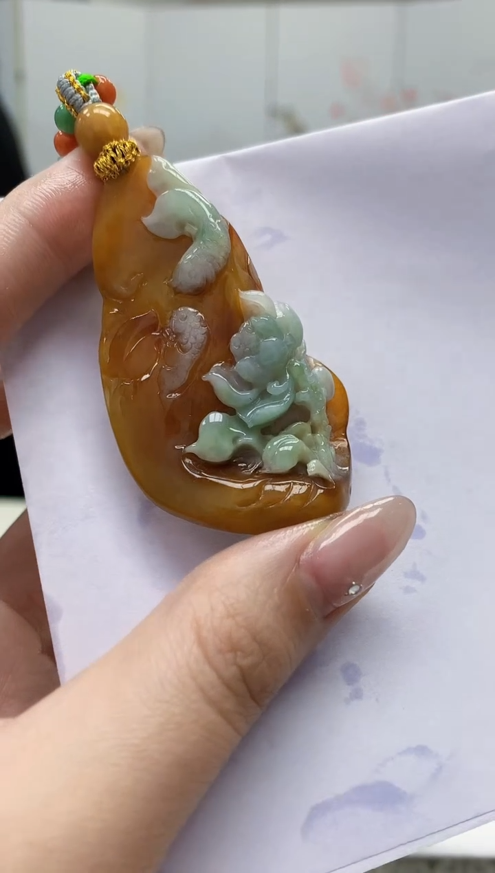 【闪购商品】定制翡翠未镶嵌5152jw-毛货挂件赠珠链70