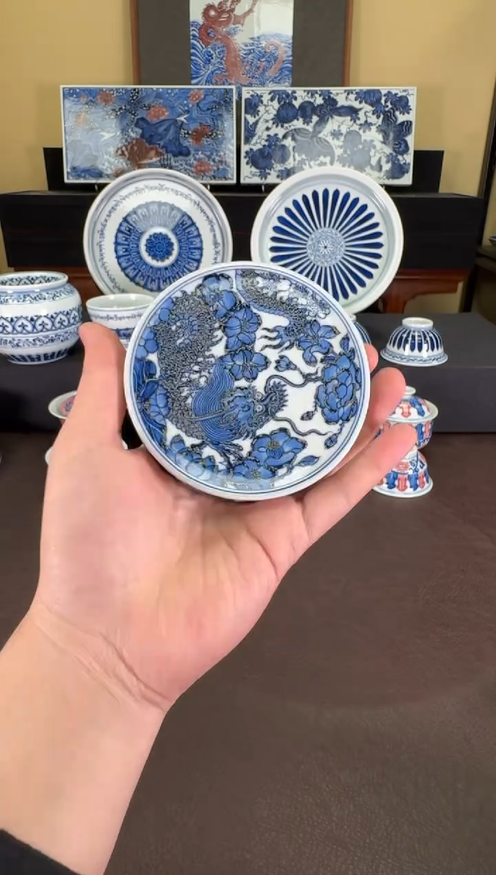 【闪购商品】羿器窑穿花龙纹盖置