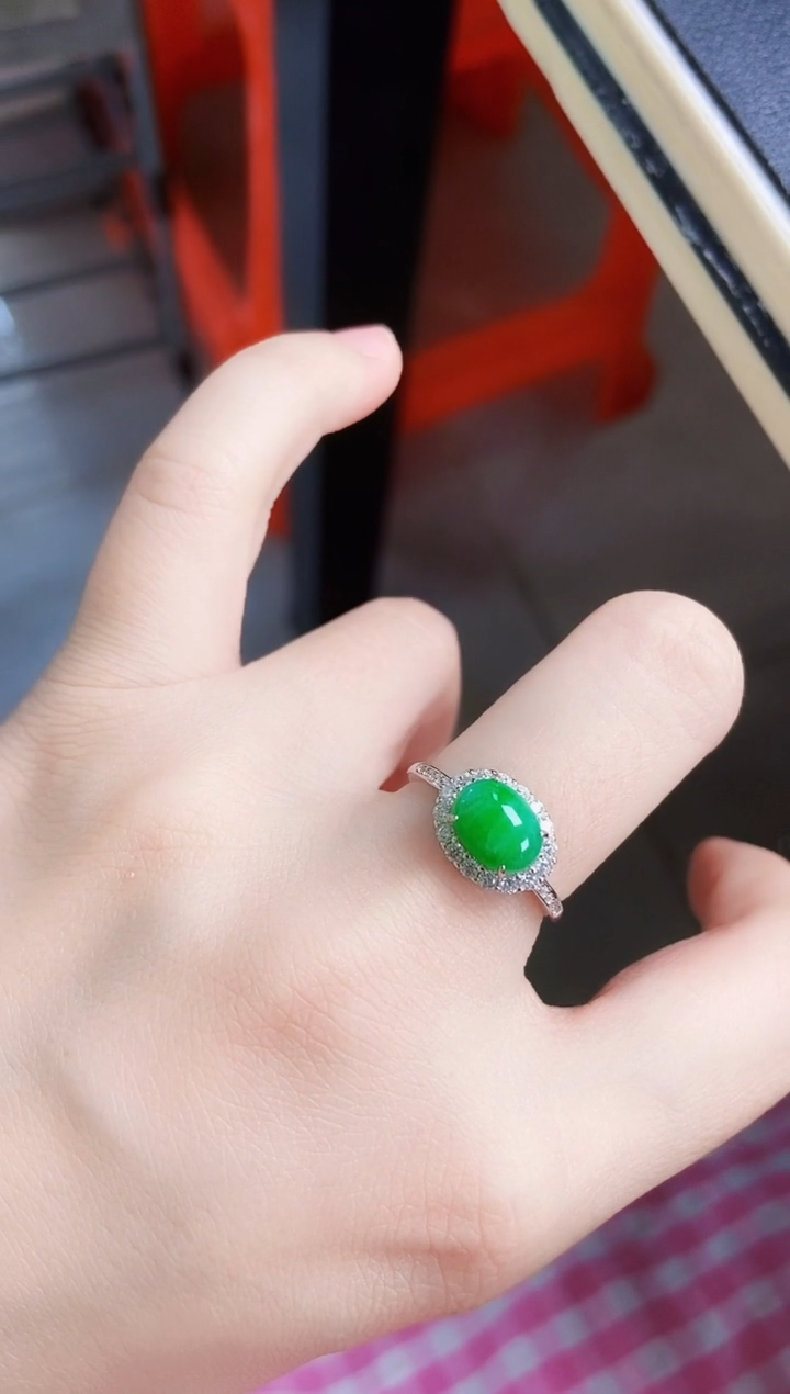 【闪购商品】翡翠银S925镶嵌戒指654644