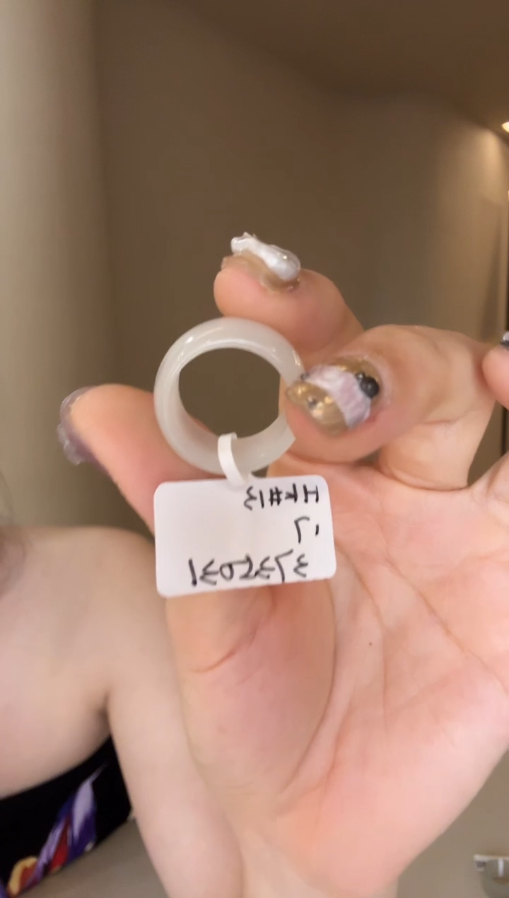 【闪购商品】和田玉戒指未镶嵌13码藕白粉紫