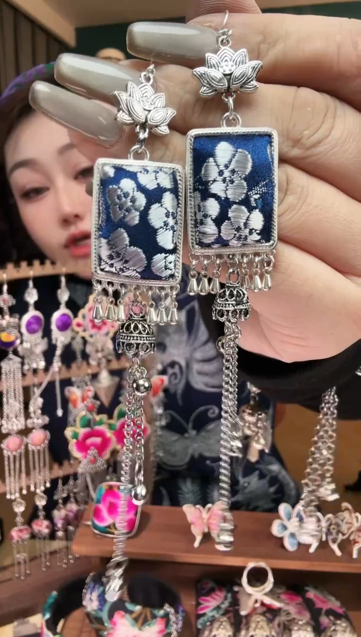 刺绣纯手工民族风刺绣耳环