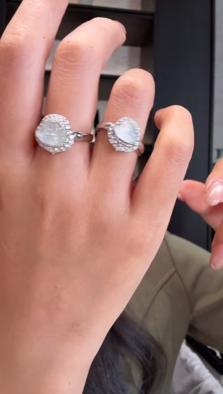 银S925镶嵌戒指翡翠9多样性发其一