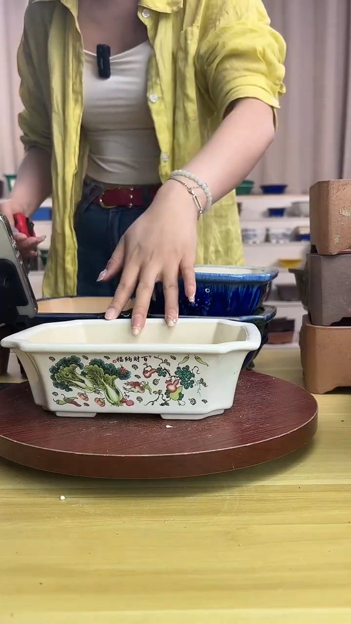 紫砂花盆浅草紫砂花盆微瑕