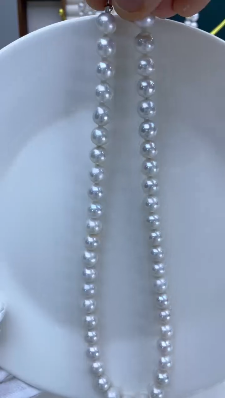 【闪购商品】淡水珍珠项链银S925镶嵌8.5-9.5