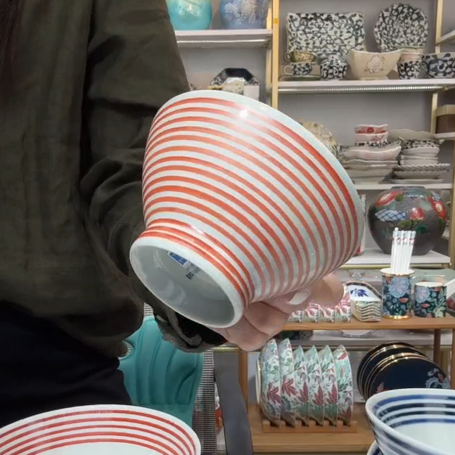 【单支】日本进口和山窑红驹饭碗12cm