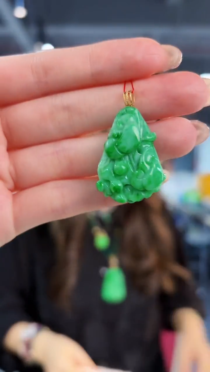 【闪购商品】翡翠颈饰18K金镶嵌缅料A货/支持复检/一件