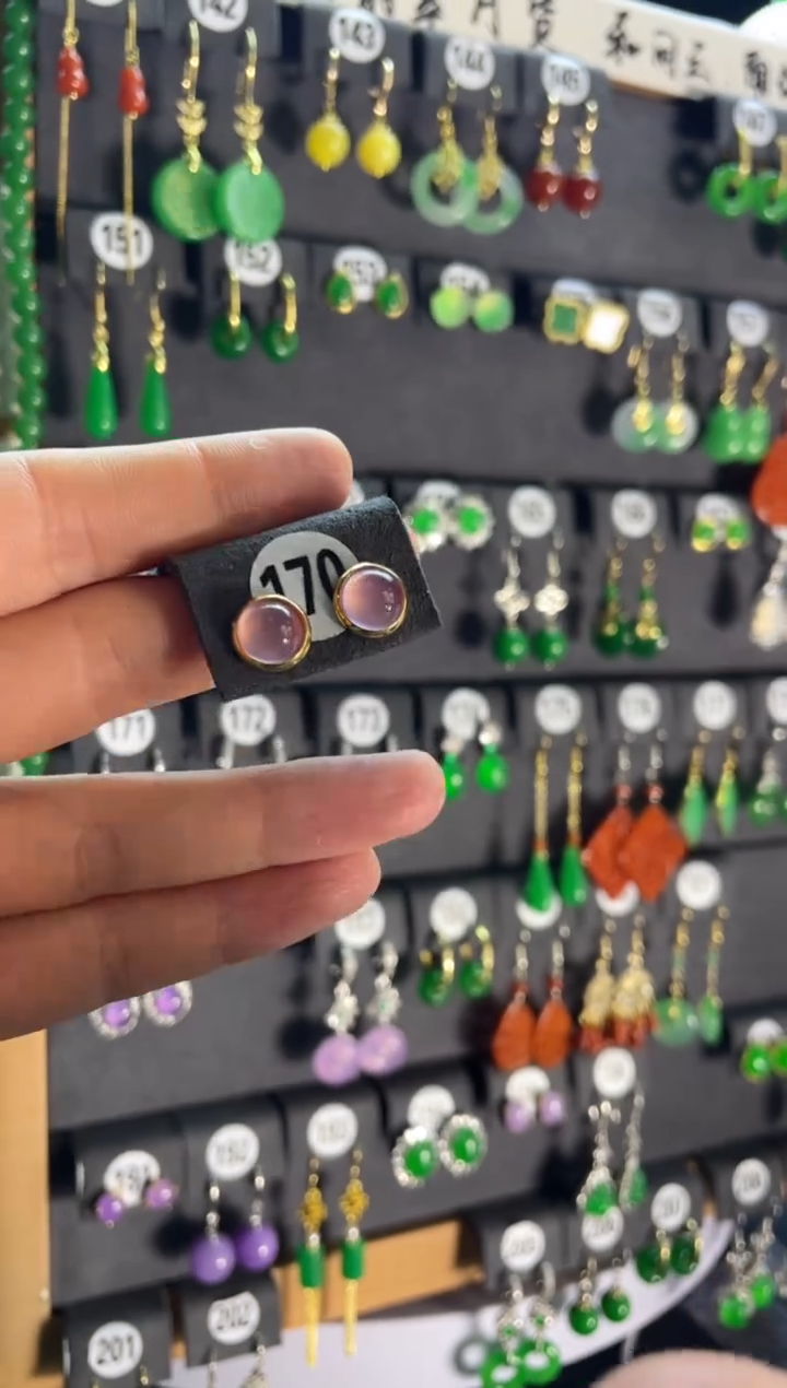 【闪购商品】翡翠耳饰银S925镶嵌170...