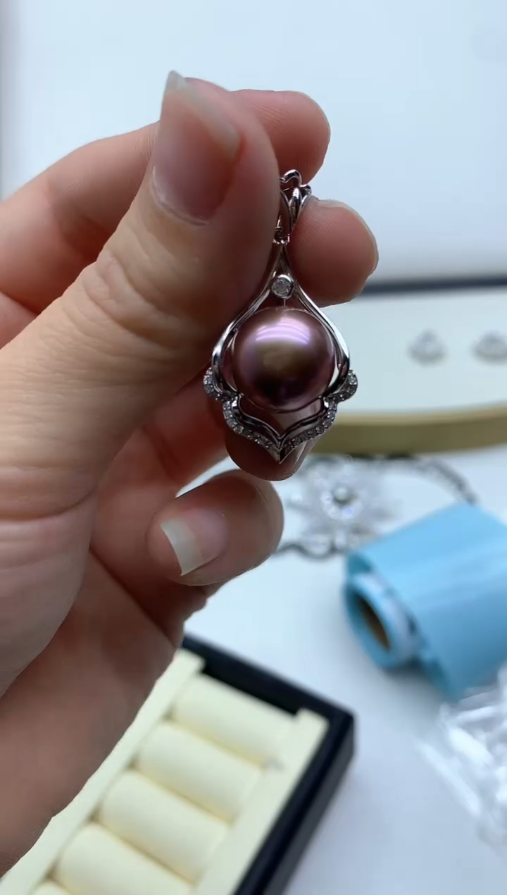 吊坠(不含链)银S925镶嵌淡水珍珠1