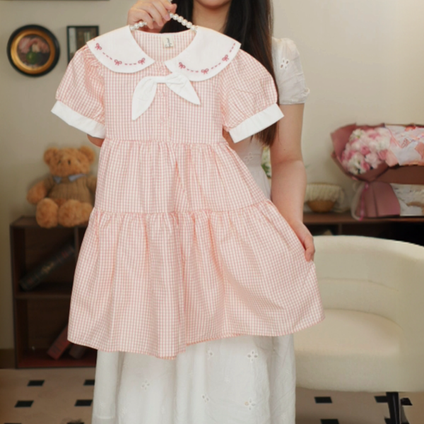 新款洋气儿童女童纯棉连衣裙夏季2025短袖裙子夏装宝宝甜美公主裙