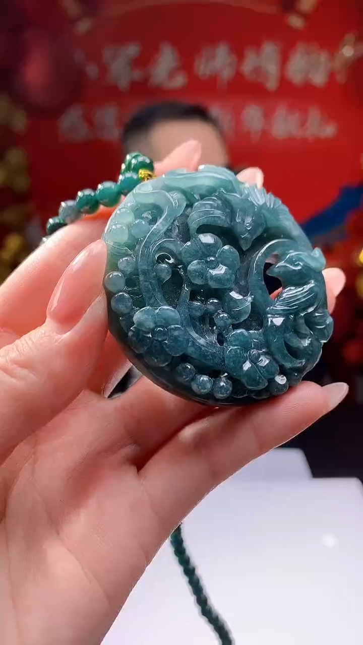 【闪购商品】定制翡翠未镶嵌8050jj-毛货挂件49配珠链