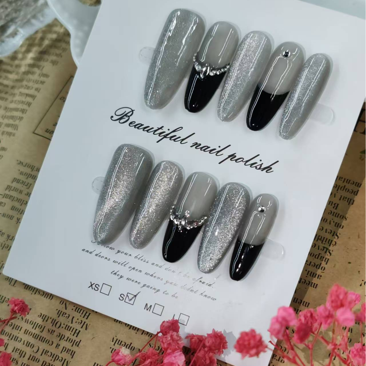 【全疆包邮065】高级纯欲纯手工穿戴甲ins风穿戴式可爱秋冬