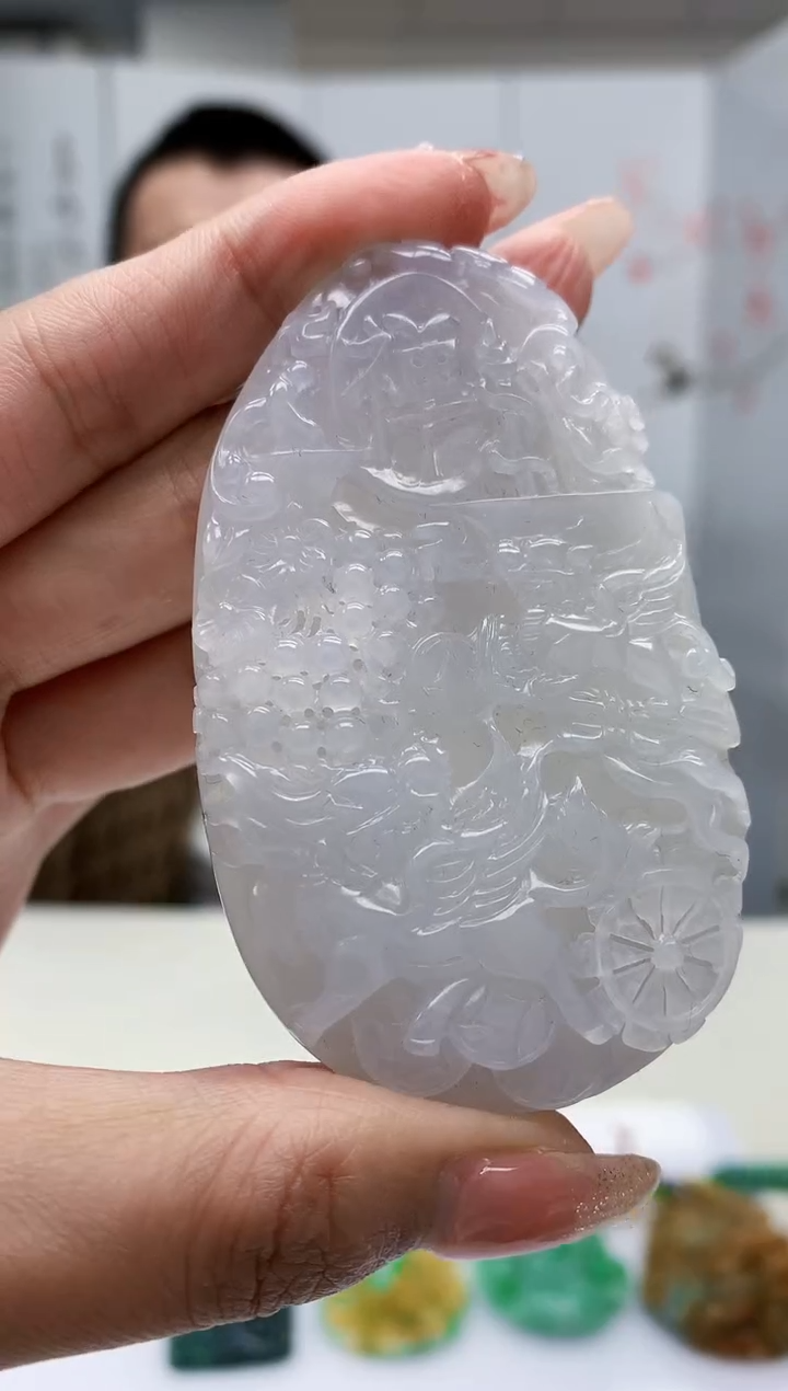 【闪购商品】定制翡翠未镶嵌4812MM-毛货挂件68