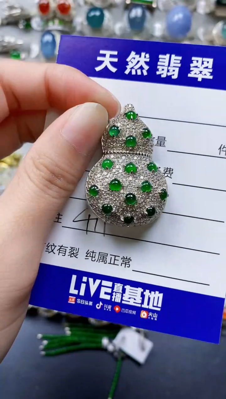 翡翠银S925镶嵌颈饰0411